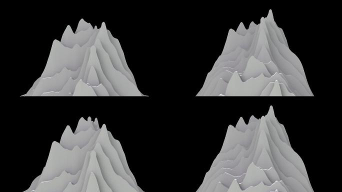 三维动画山视频alpha透明通道素材
