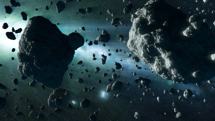 小行星带小行星带陨石动画特效石头宇宙太空