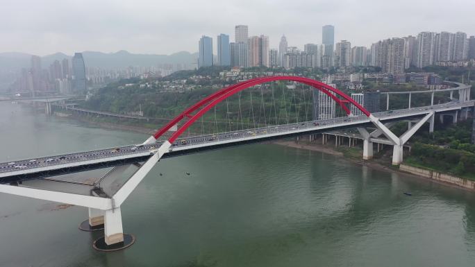 4K航拍重庆菜园坝跨江大桥