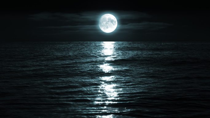 月亮在海上海上升明月夜晚海面