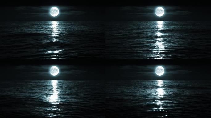 月亮在海上海上升明月夜晚海面