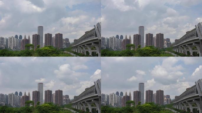 重庆市南岸区海棠溪轻轨站延时拍摄