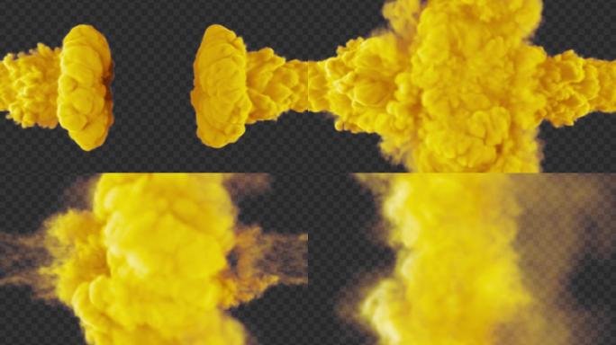 4K黄色烟雾对碰碰撞对撞-带通道