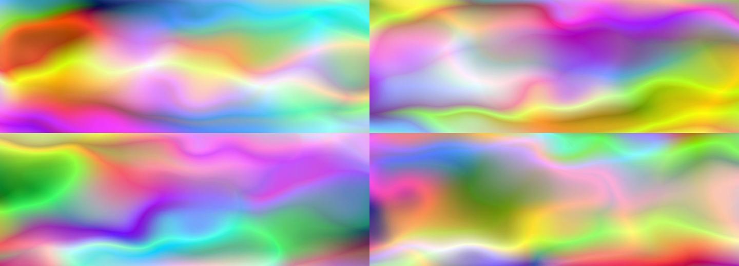 6k-唯美梦幻抽象霓虹彩色色块流动变幻