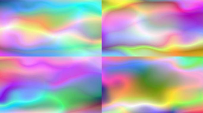 6k-唯美梦幻抽象霓虹彩色色块流动变幻