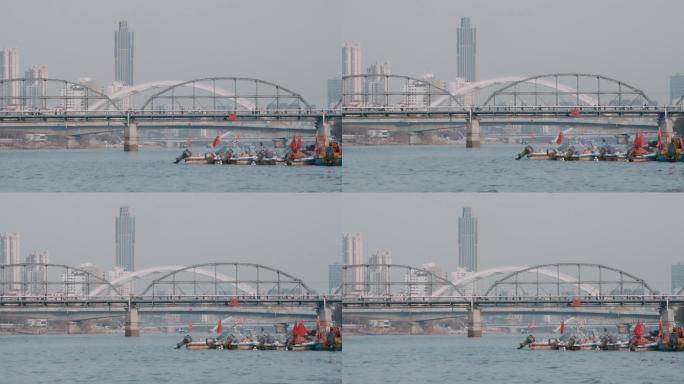 阳光下黄河冬日风景