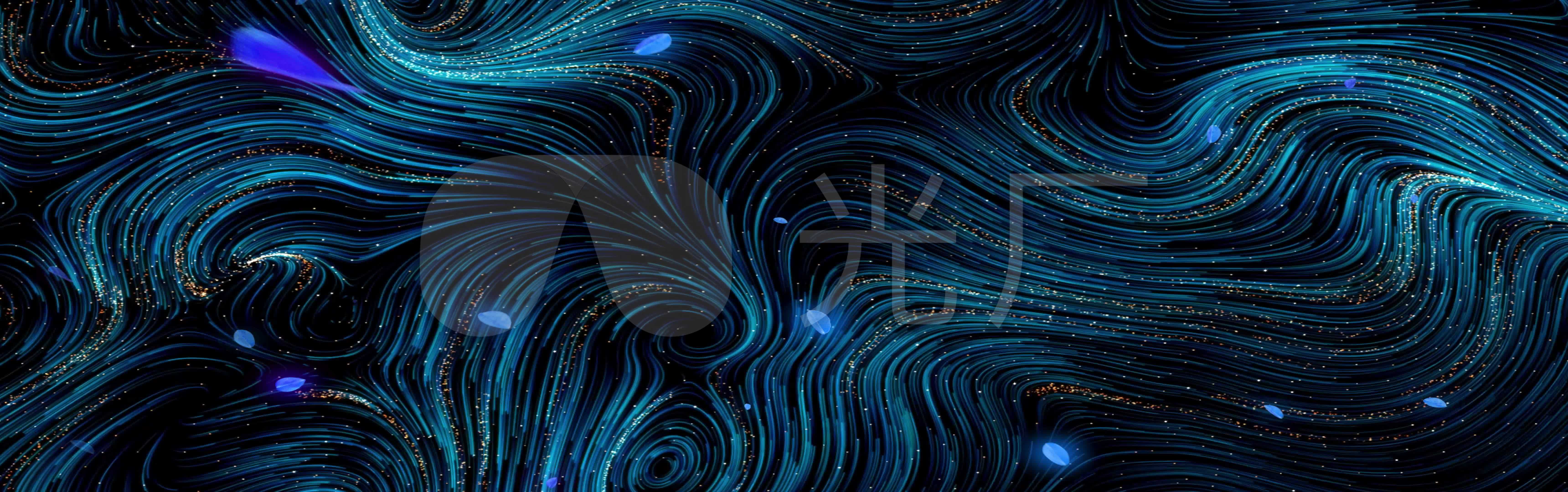 粒子蓝叶7kled全息投影素材