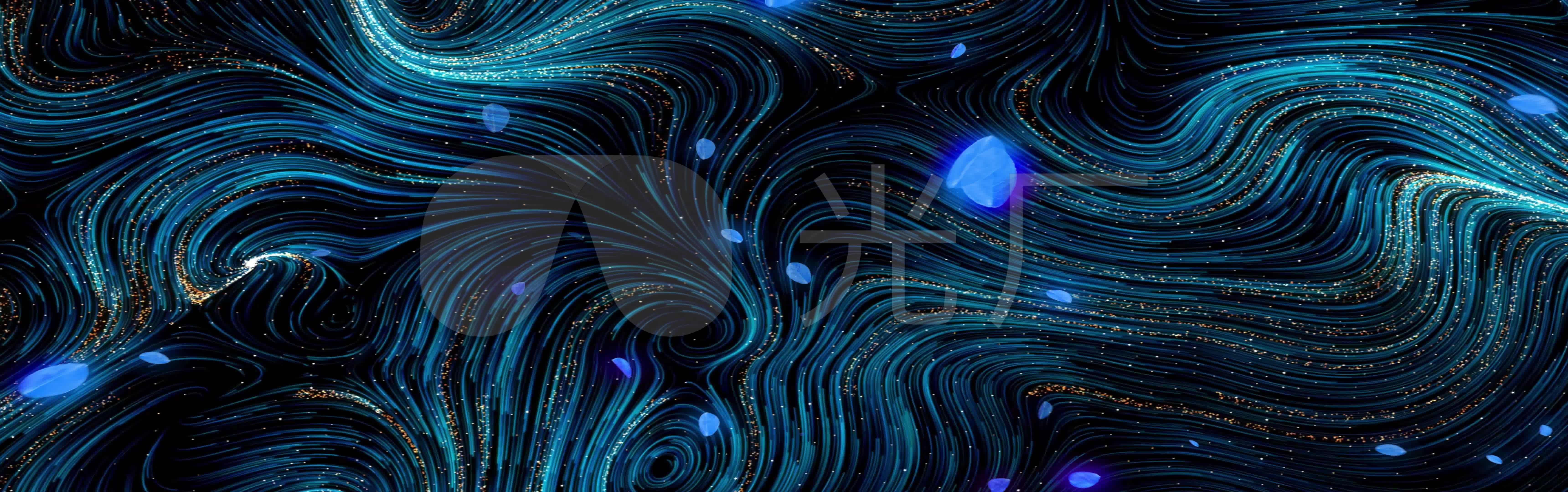 粒子蓝叶7kled全息投影素材