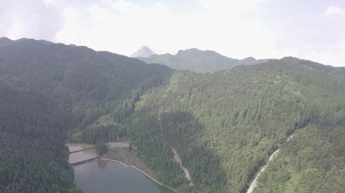 4K航拍武陵山森林公园湖泊slog模式