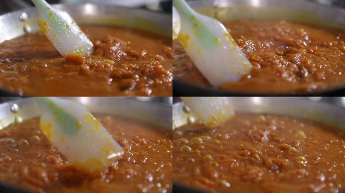慢镜头南瓜汤美食西餐烹饪素材