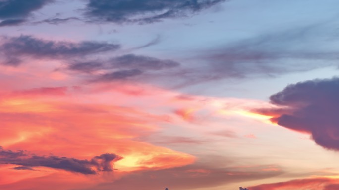 天空朝霞晚霞云卷云舒