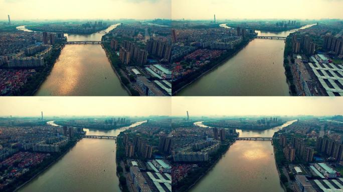广州大石大桥城市桥梁交通三个镜头航拍最新