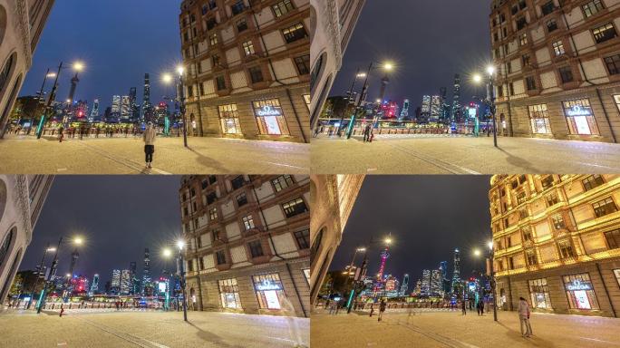上海外滩南京东路人流日转夜延时