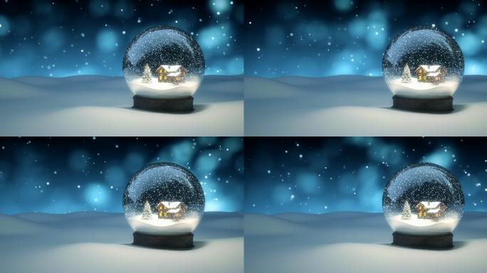 圣诞雪球梦幻唯美寒冷冬季