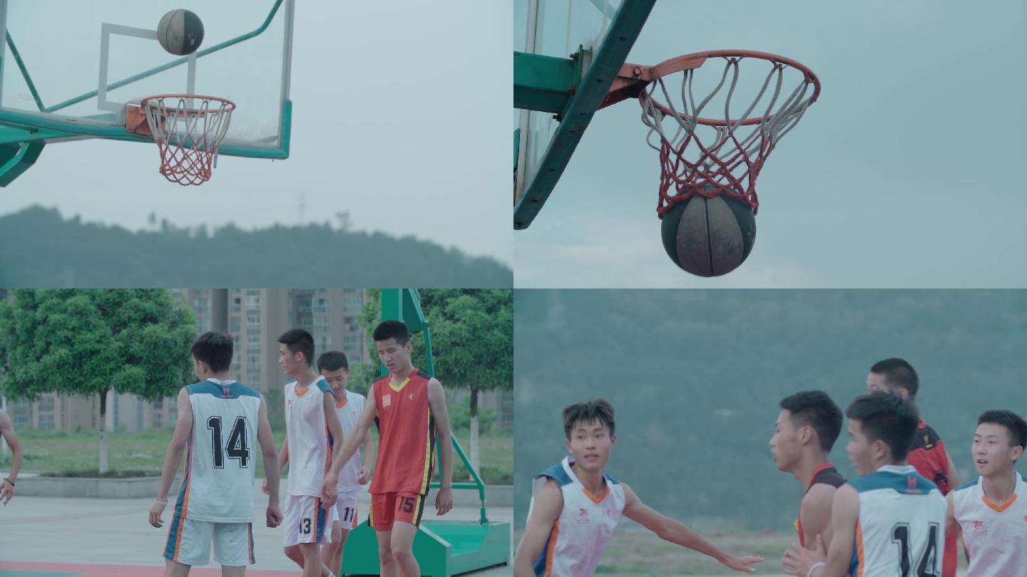【120P慢镜头】中学生打篮球