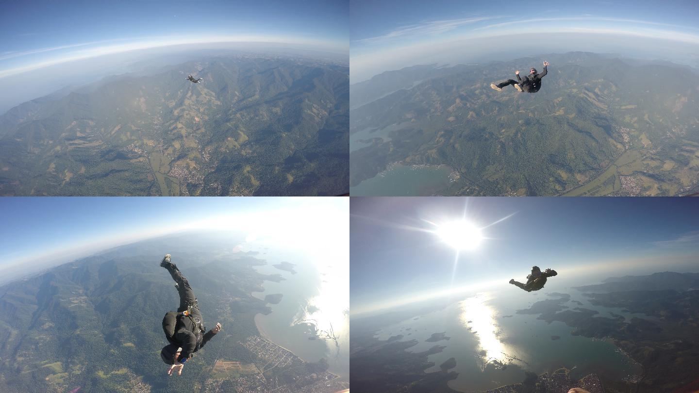 跳伞极限运动高空跳伞惊险刺激挑战极限