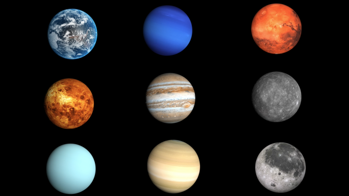 八大行星和月球