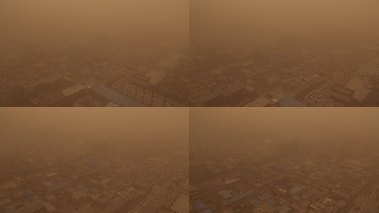 沙尘暴袭击陕北榆林老街