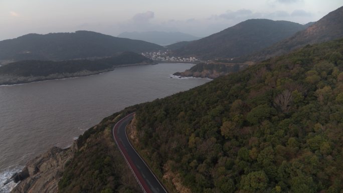 群岛航拍4K/航拍岛上公路/山路航拍