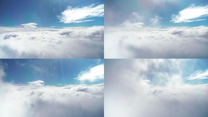 飞过云端平流层运蓝天白云