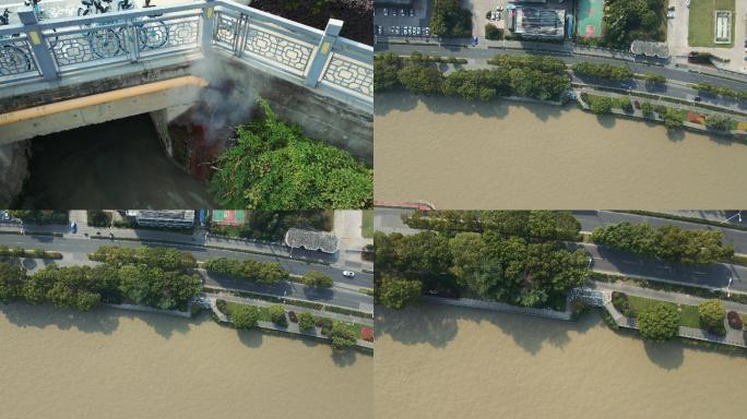 废水排入京杭大运河4K航拍
