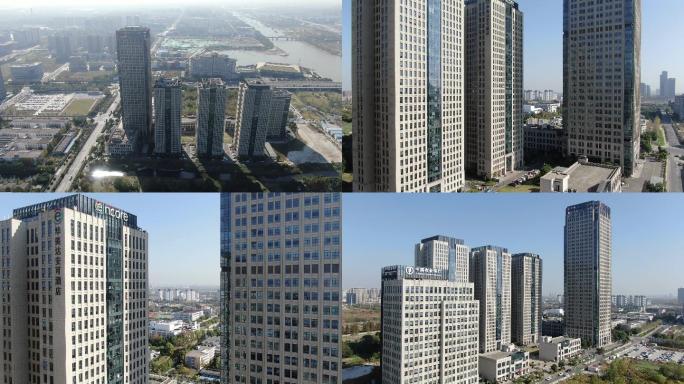 扬州环球金融城商业高楼大厦航拍4k全景