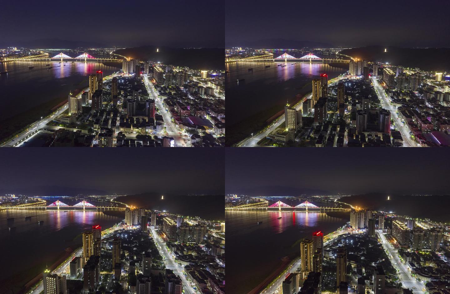 肇庆城市夜景延时航拍