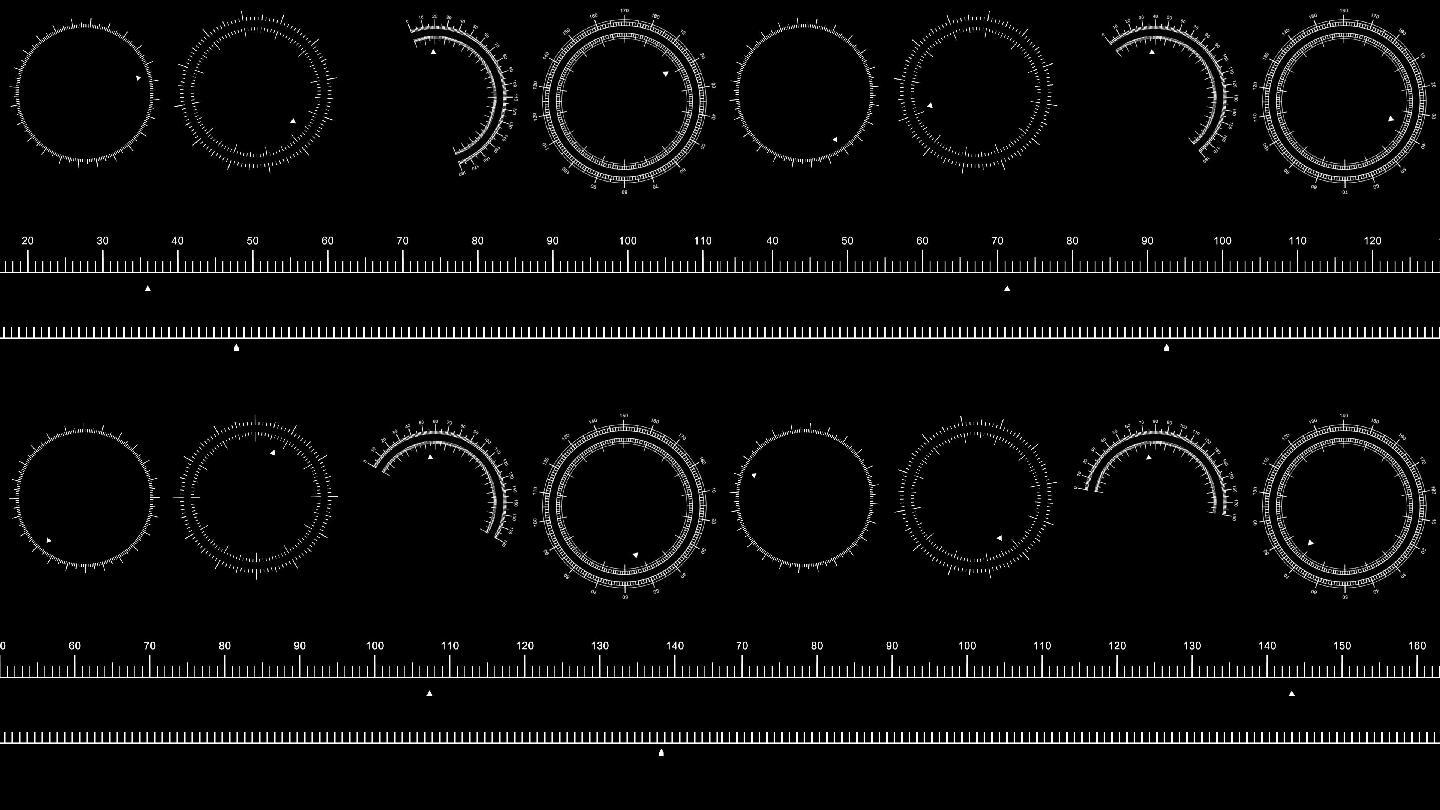 6个标尺刻度尺动画通道素材