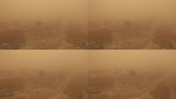 沙尘暴侵袭陕北榆林