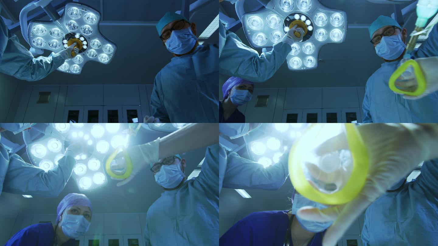 病人视角：麻醉师给病人戴上麻醉面罩