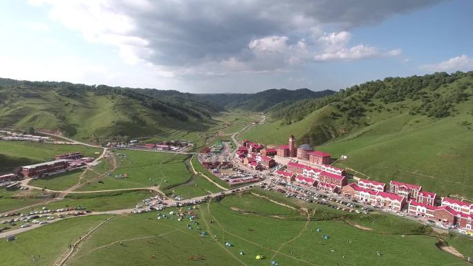 航拍4K关山牧场风景