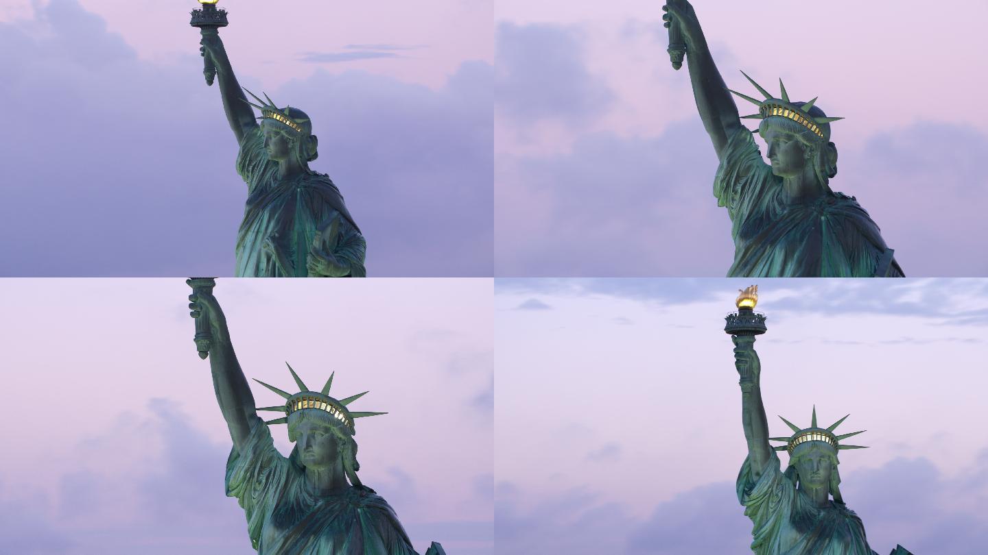 日出时的自由女神像