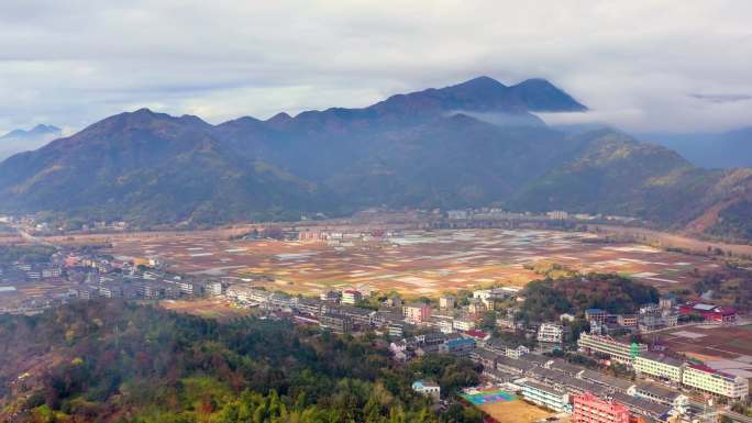 4K航拍农村不同时段（色彩还原）