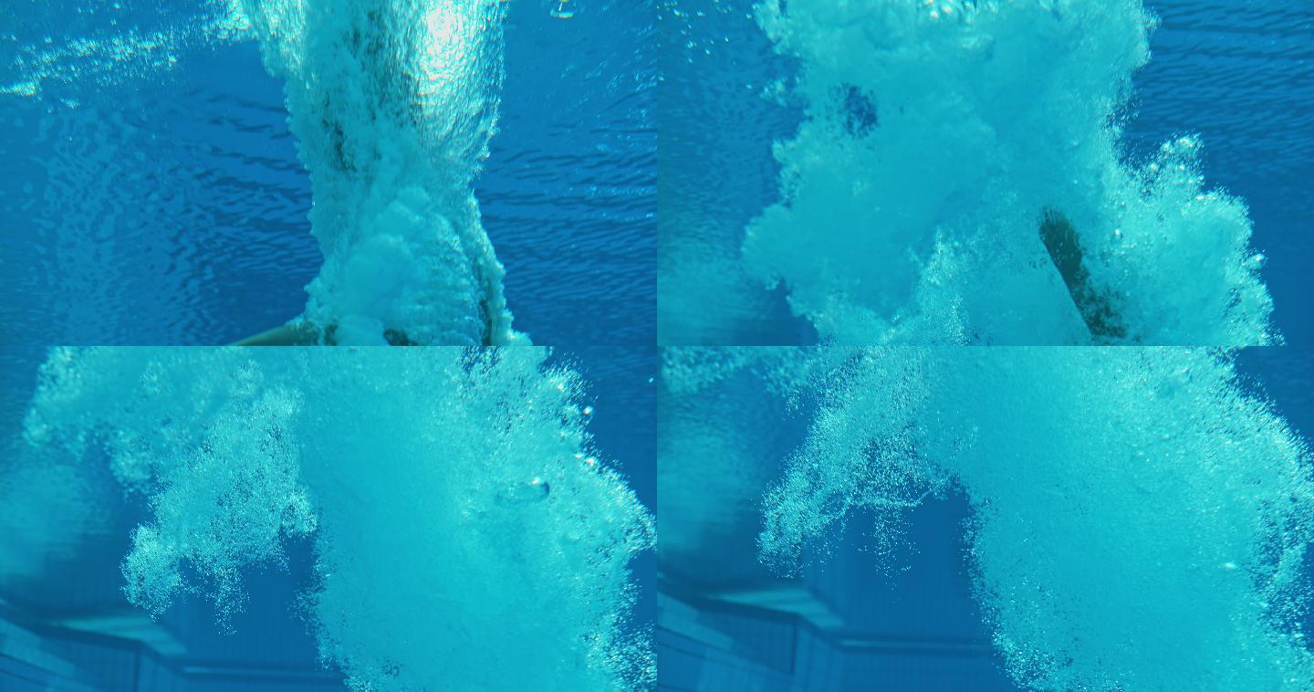 运动员跳水入水压水花运动员