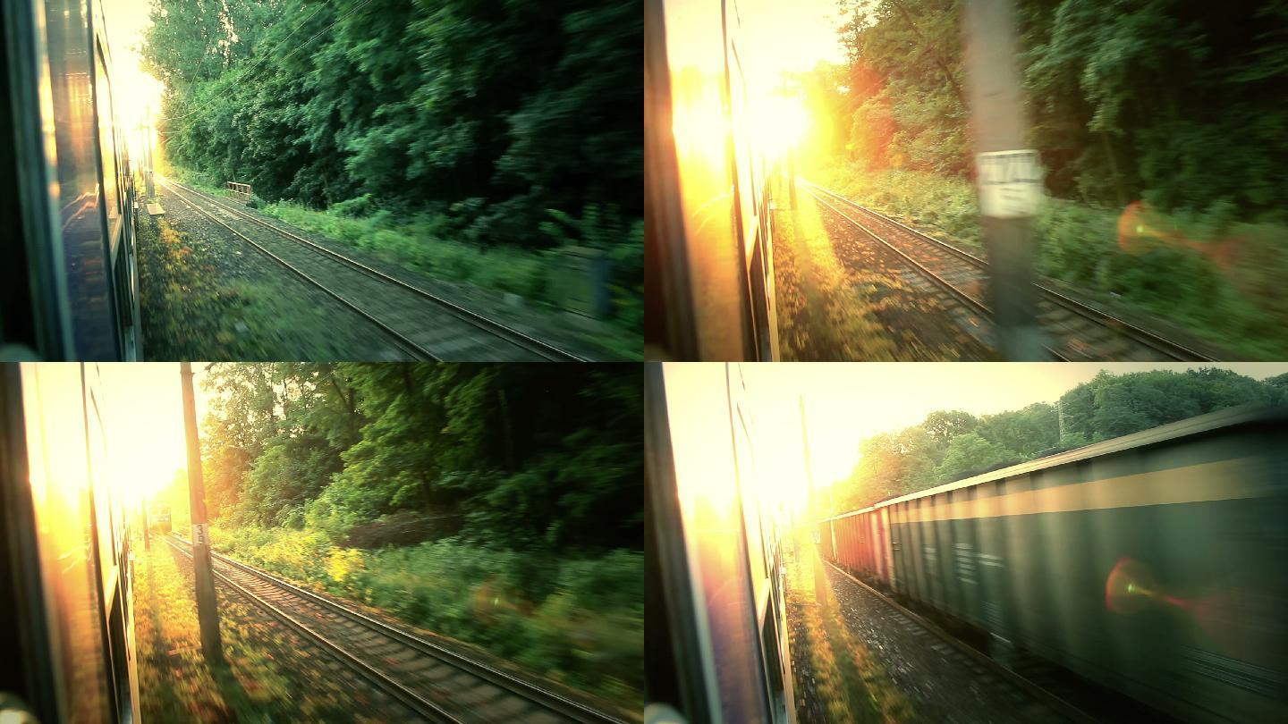 日出火车一侧