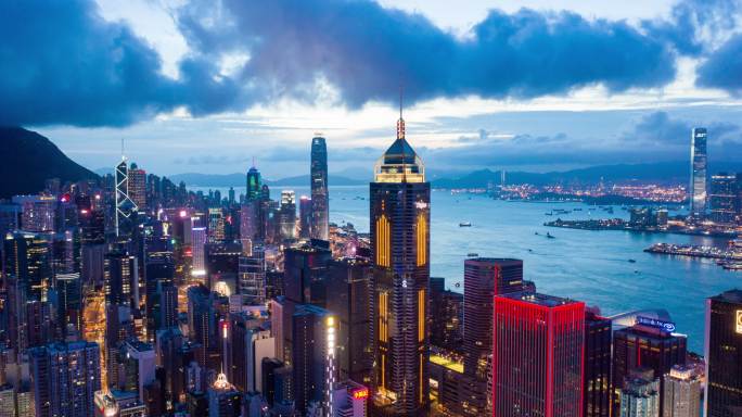 香港滨水区中心区鸟瞰图