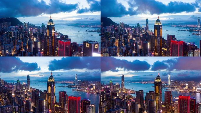 香港滨水区中心区鸟瞰图