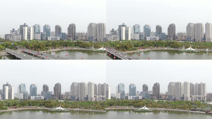 扬州西区京华城五彩世界商业区航拍4k画质