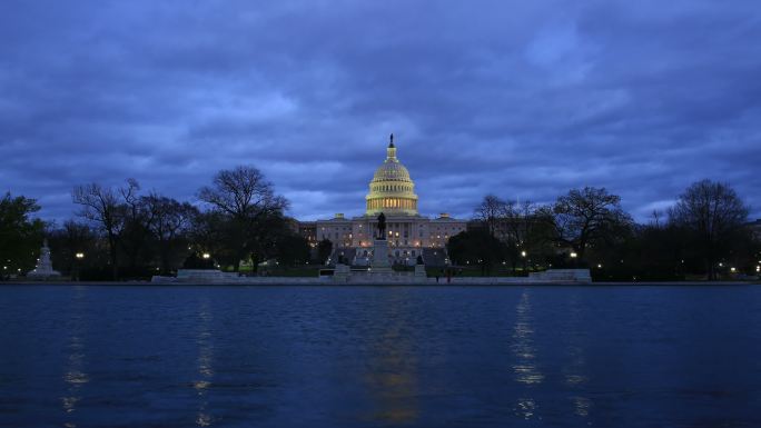 华盛顿特区延时美国国会城市国会大厦