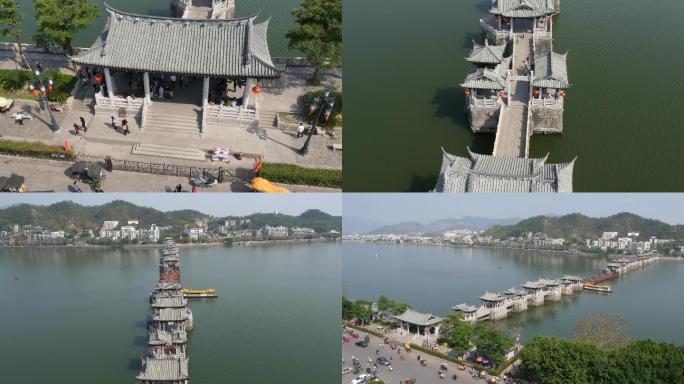 潮州广济桥大气写意航拍4K原素材