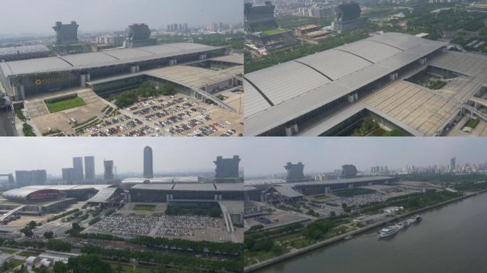 广州琶洲会展中心大气航拍4K原素材