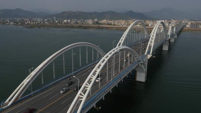 潮州金山大桥大气写意航拍4K原素材