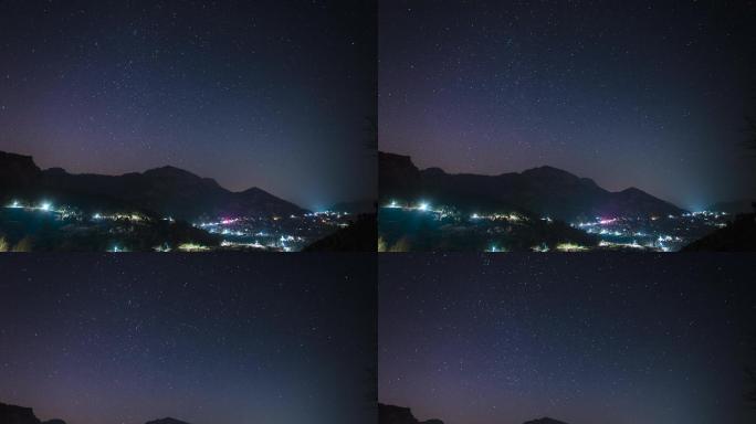 青岛崂山区青山渔村的星空夜景