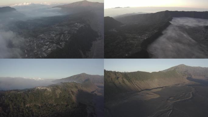 4k外国火山小镇风景合集