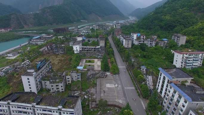 512北川地震废墟