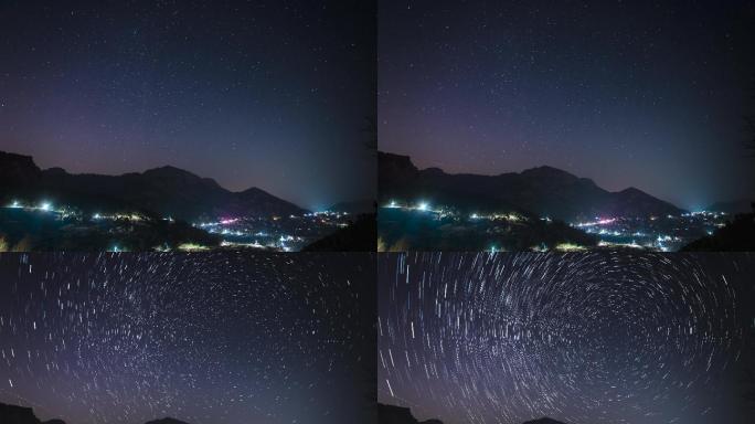 青岛崂山区青山渔村的星空夜景