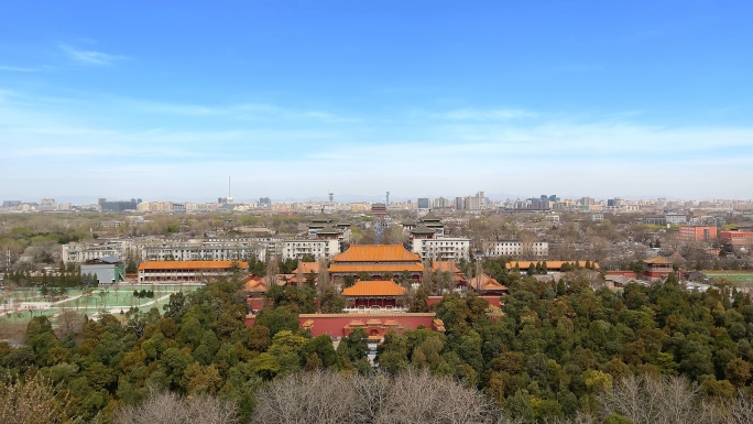 原创拍摄北京春天景山公园优美风光