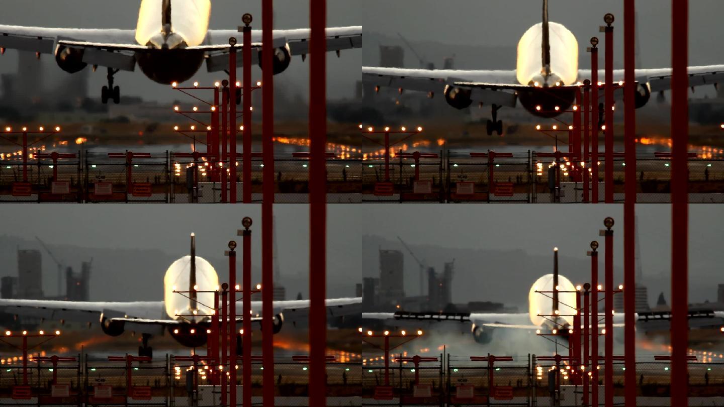 高清飞机降落跑道