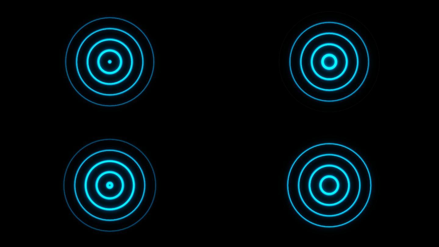 4K蓝色光点扩散定位坐标按钮-循环通道4