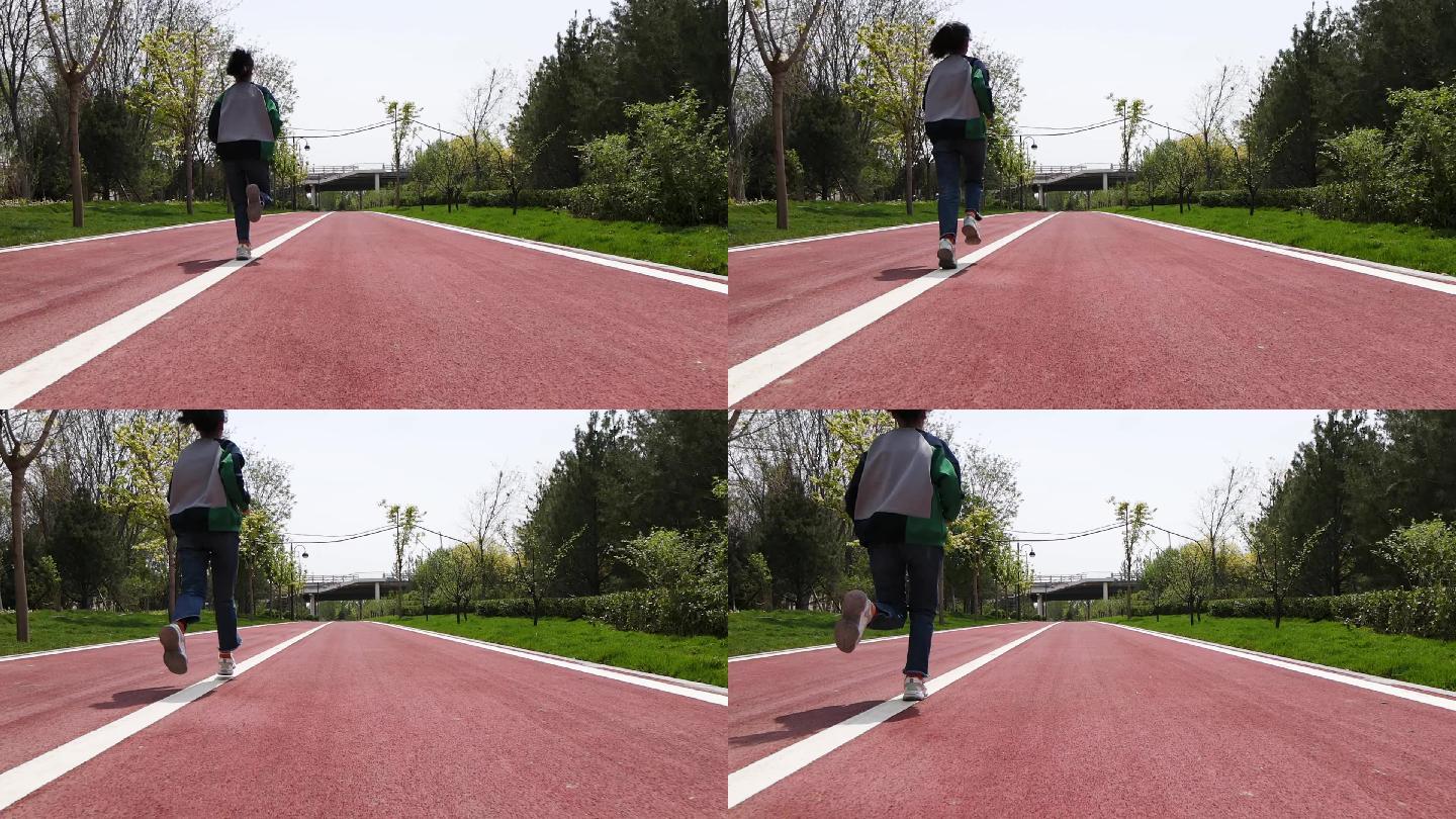 慢镜头奔跑背影擦肩而过视频素材2